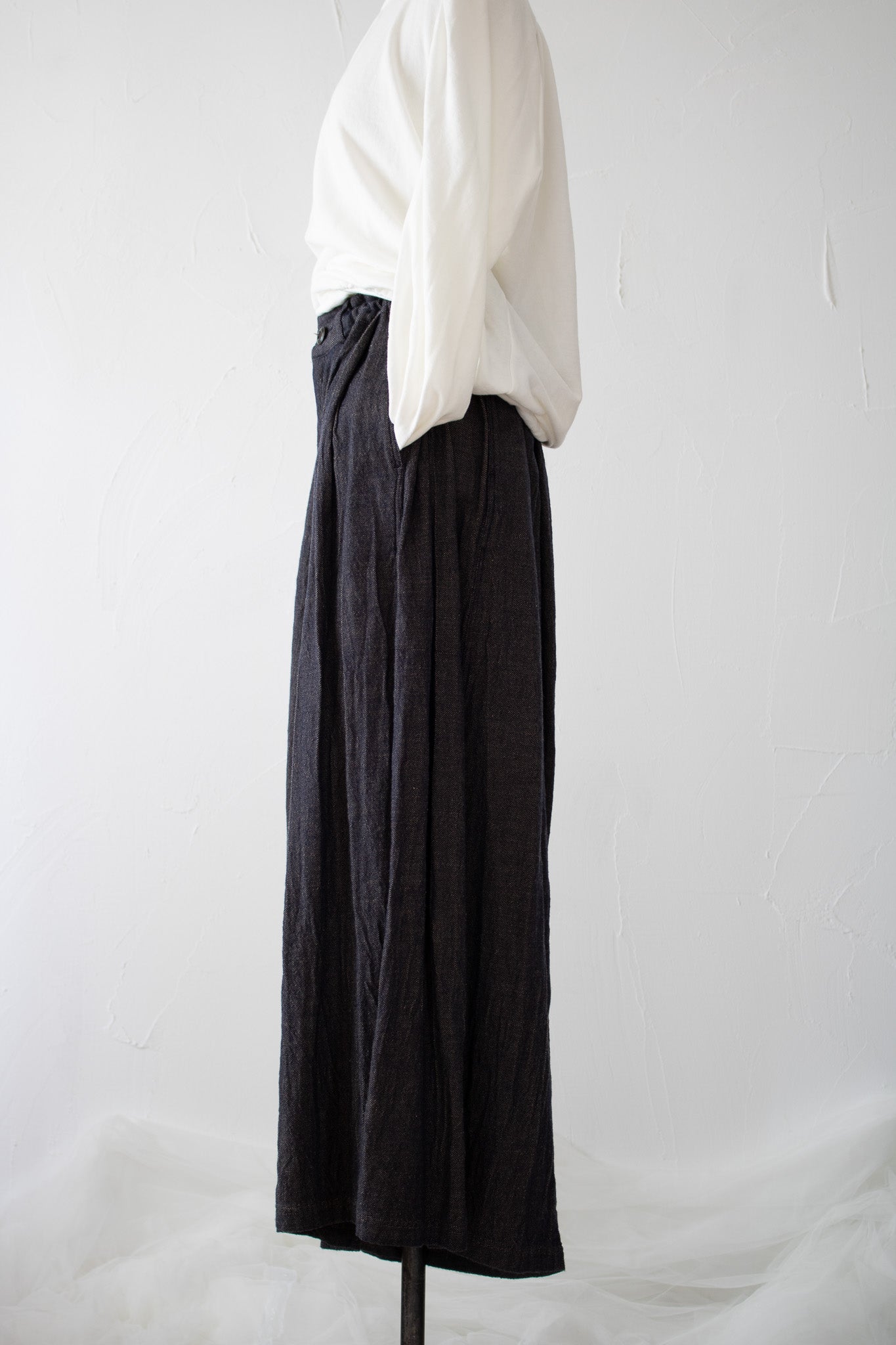 hakama pants K700 cotton twill navy/sepia