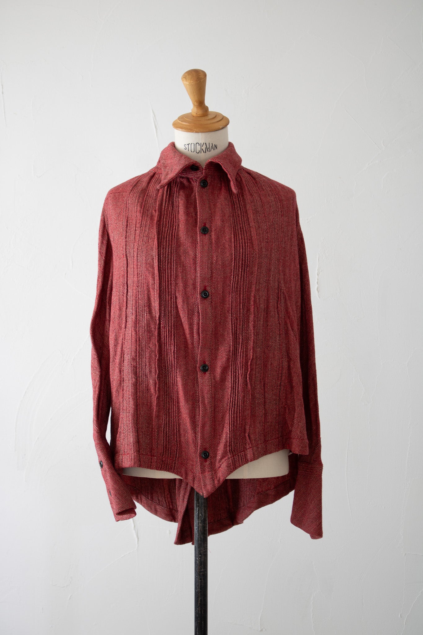 ultimate blouse K504 cotton herringbone red/beige