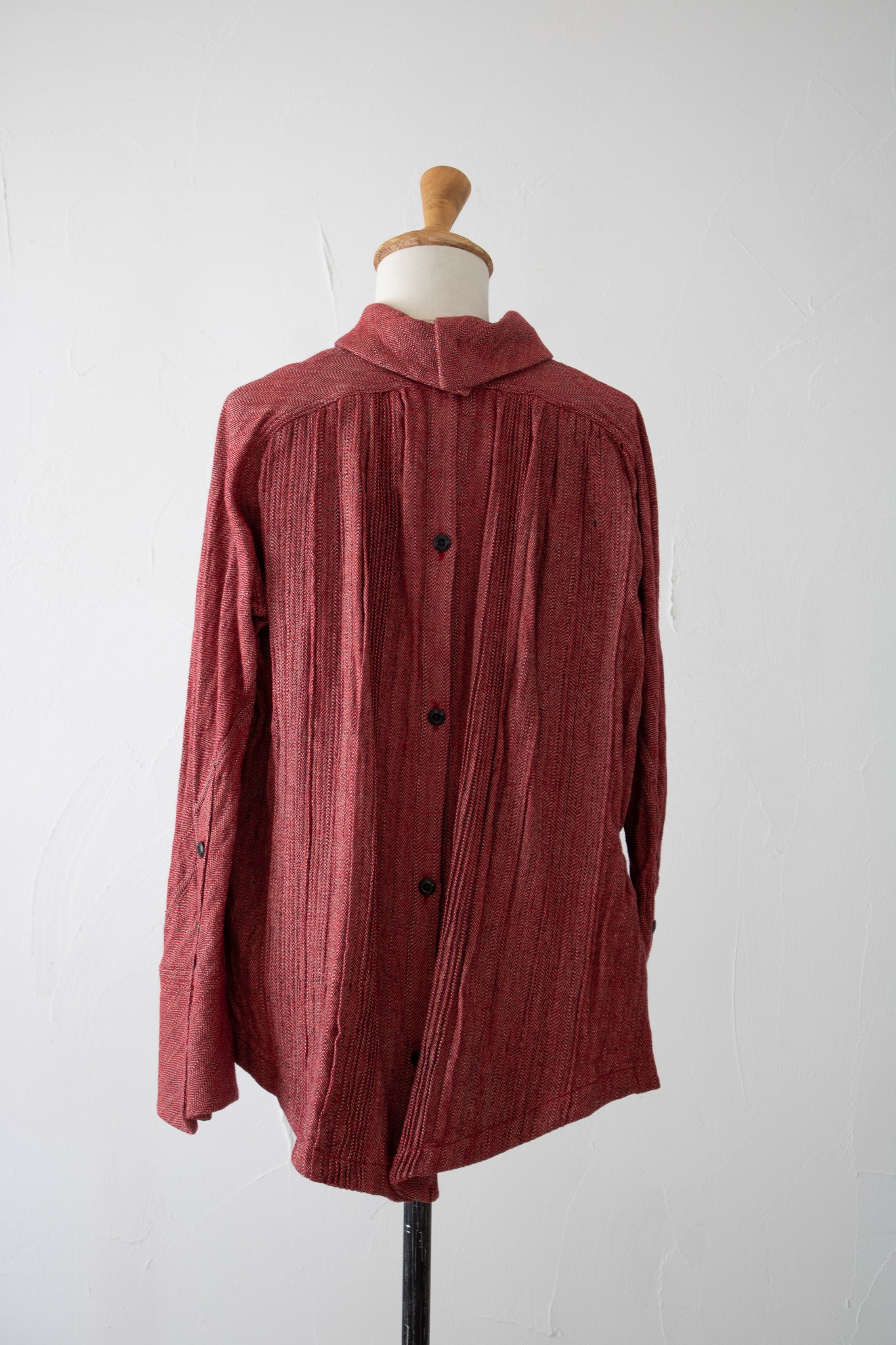 ultimate blouse K504 cotton herringbone red/beige