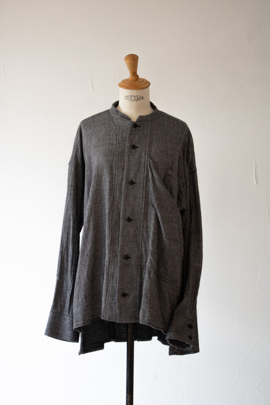 lama shirt K505 cotton twill gray/black