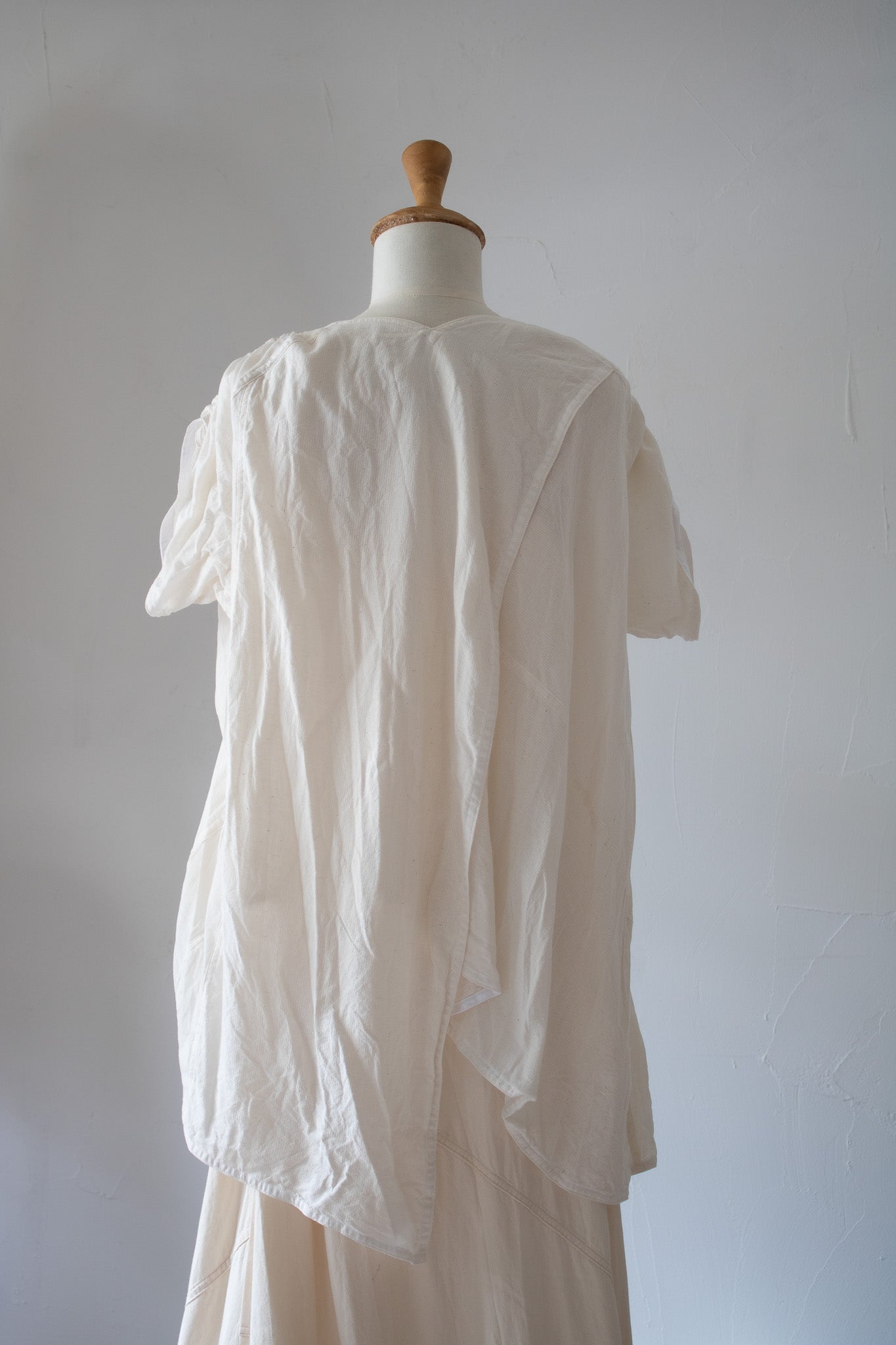 short sleeve blouse K501-A soft chizimi white