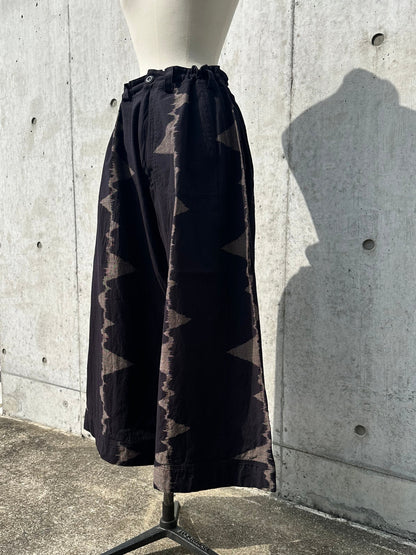 wide pants K704 kodo black/beige