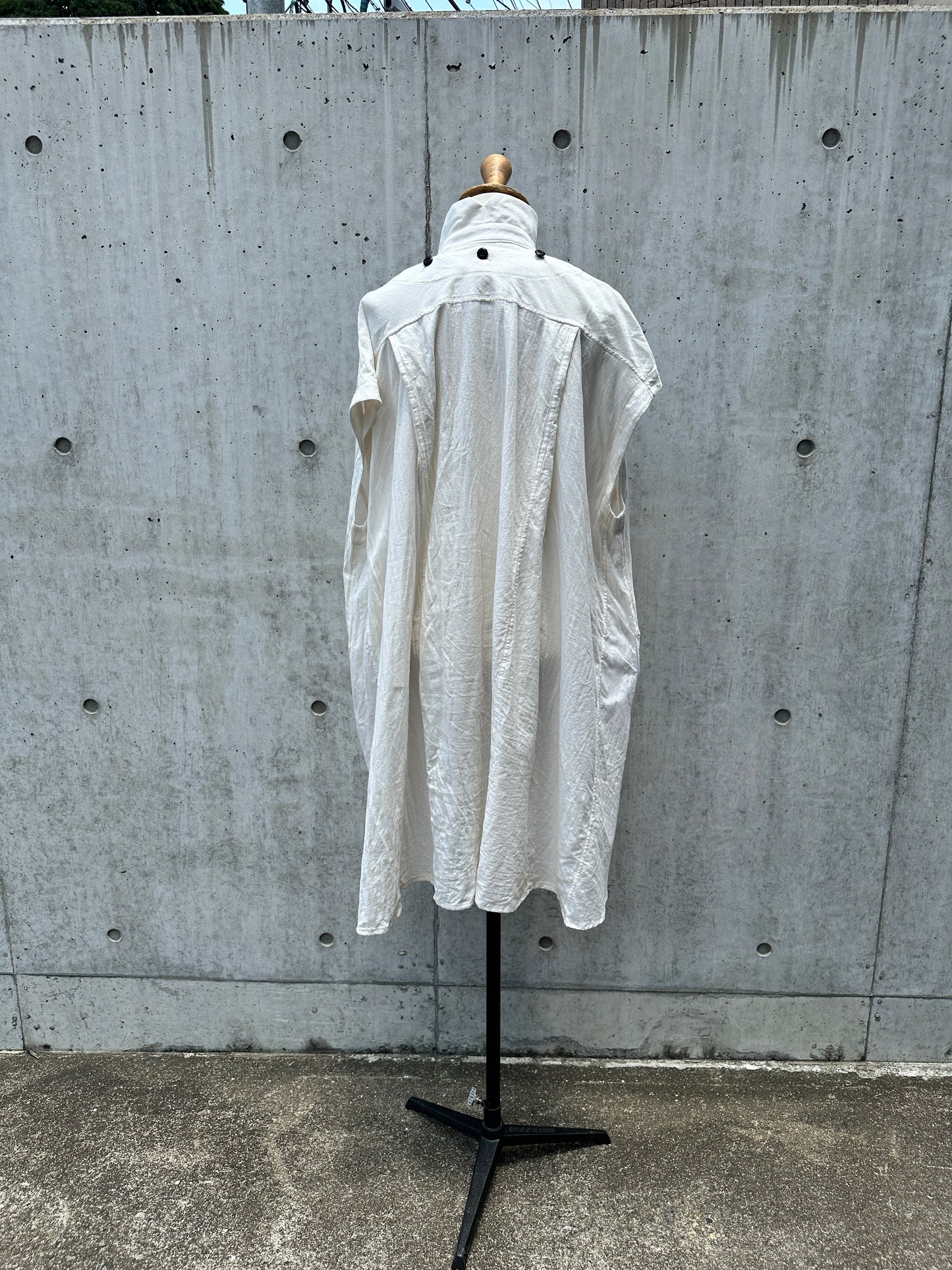 drape blouse  sleeveless K500-NS chizimi-ori kinari