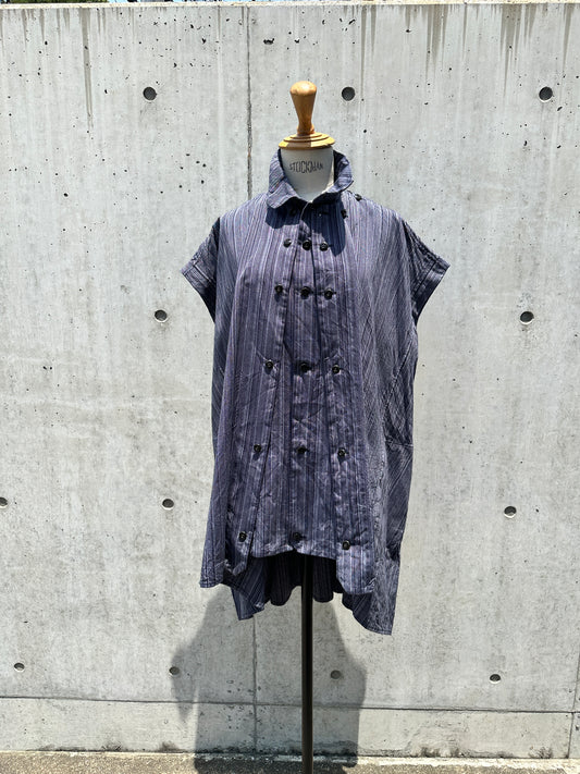 drape blouse  sleeveless K500-NS SIC yatarashima stripe navy