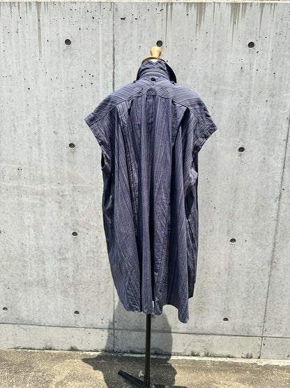 drape blouse  sleeveless K500-NS SIC yatarashima stripe navy