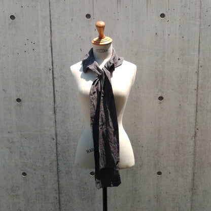 drape blouse  sleeveless K500-NS chizimi-ori black