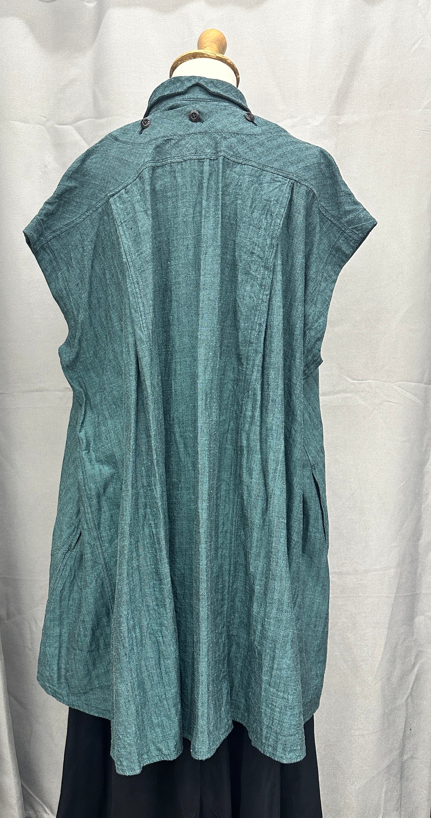 drape blouse  sleeveless K500-NS katagai momen green