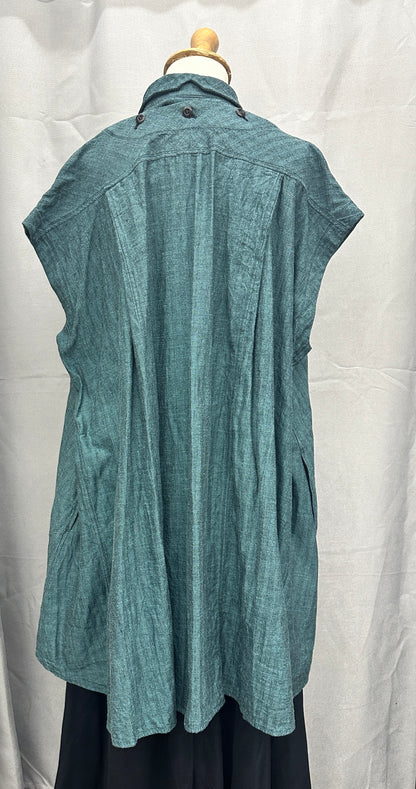 drape blouse  sleeveless K500-NS katagai momen green