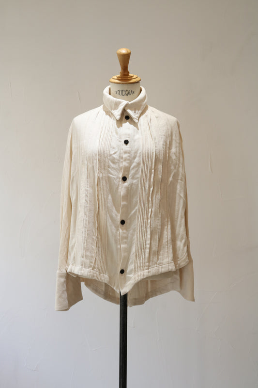 ultimate blouse K504 cotton herringbone white