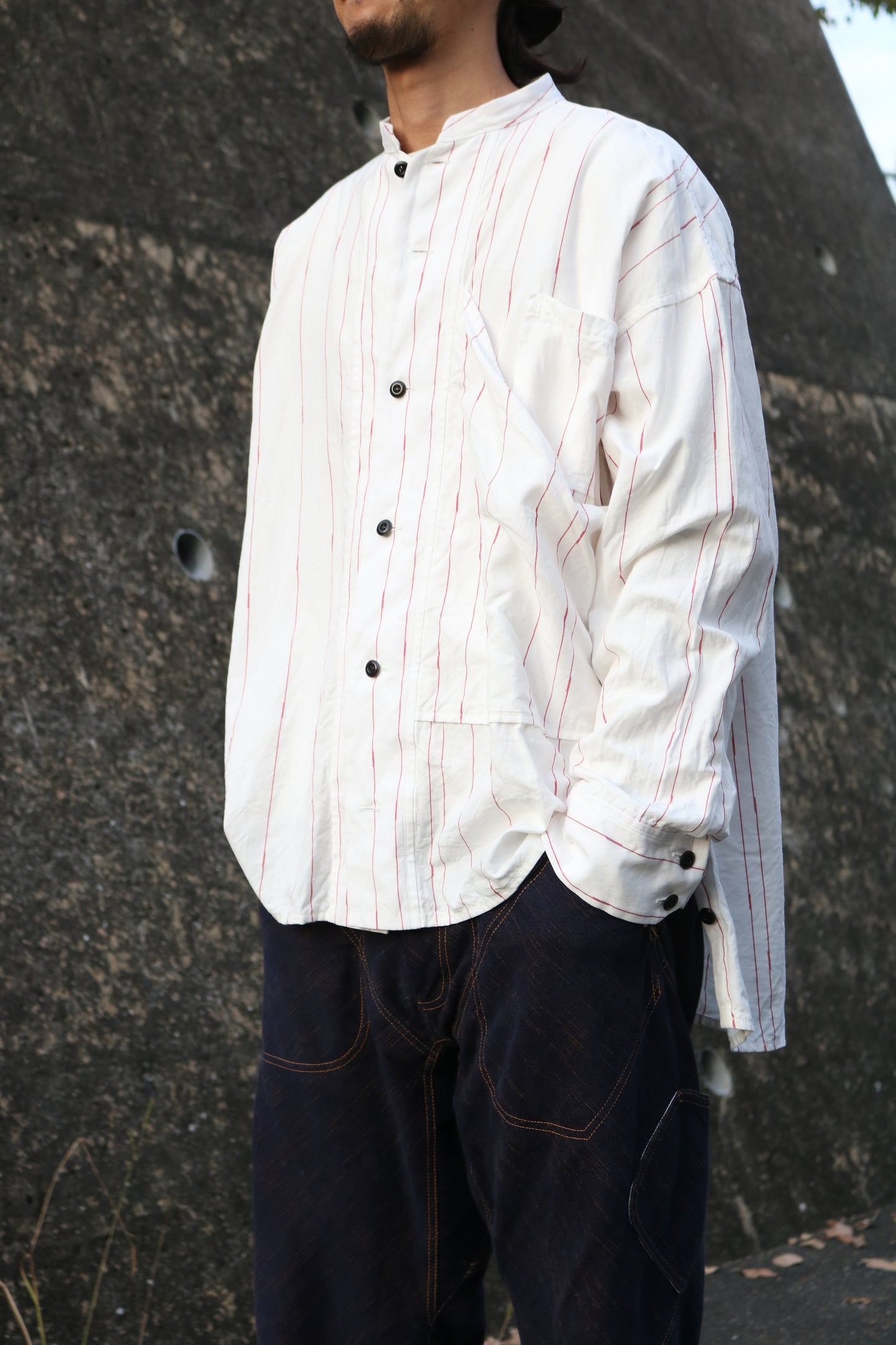 lama shirt K505 SIC stripe white/red