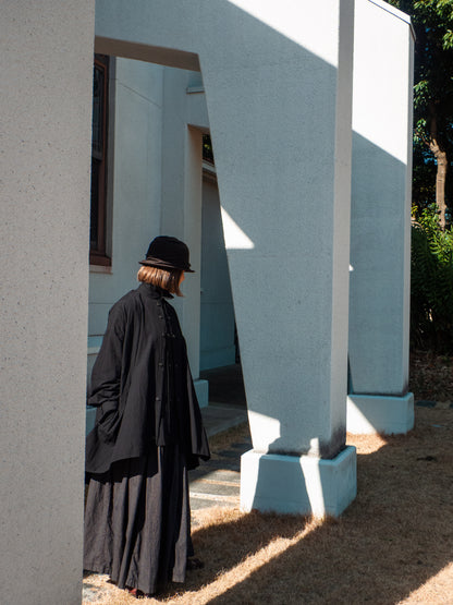 drape blouse K500-A kodo black/beige