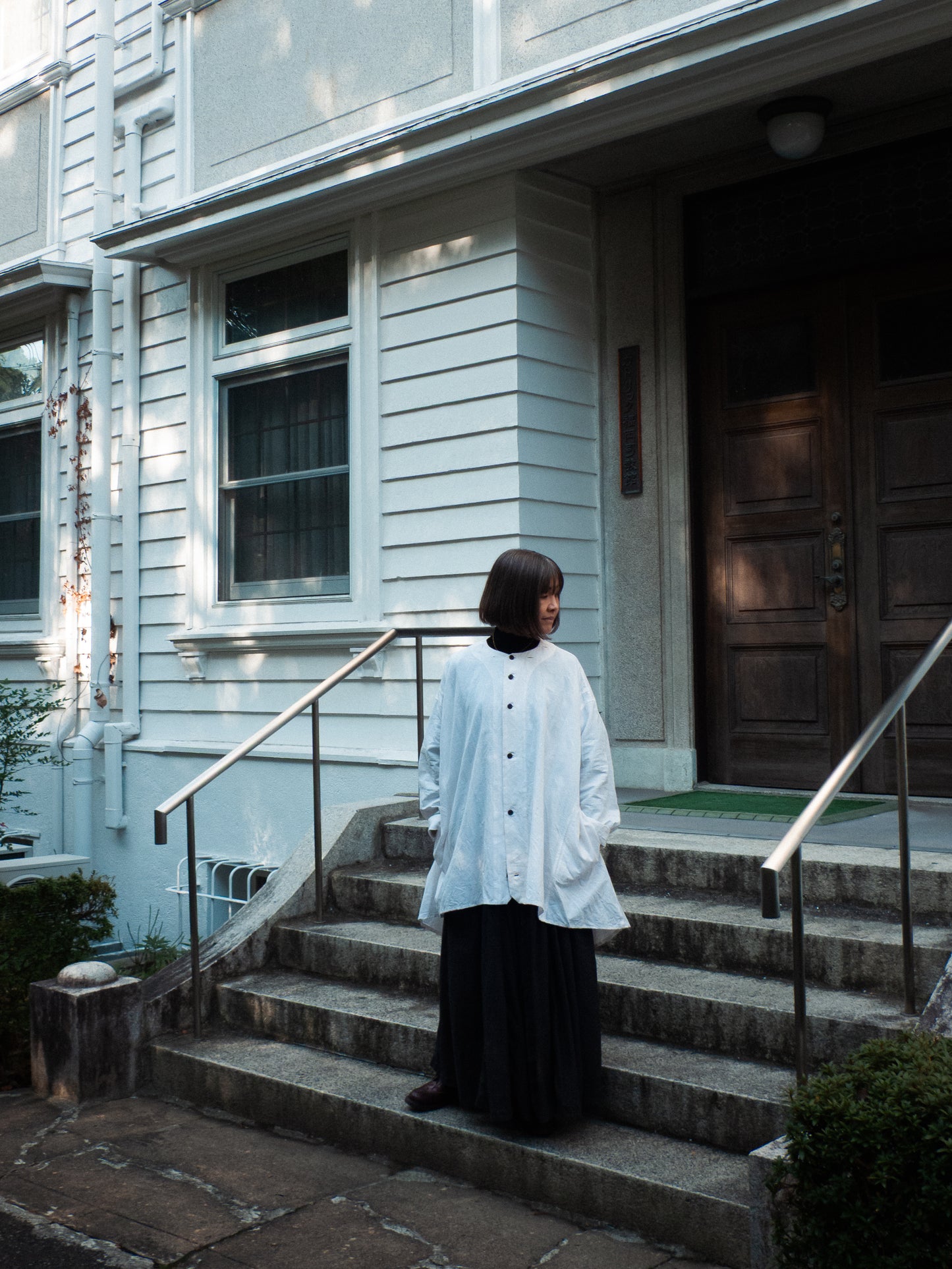 drape blouse K500-A SIC white